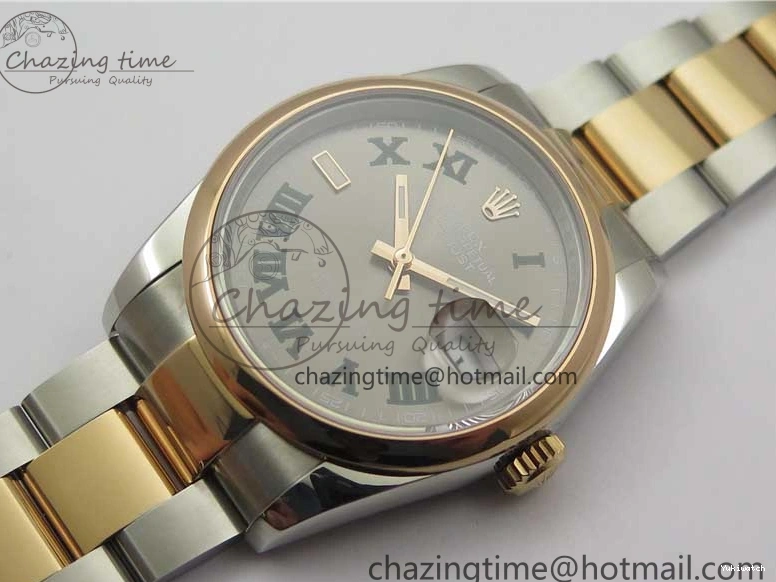 RG BP Best Dial Maker Edition 1:1 Gray Oyster on DateJust SS Roman Bracelet 126201 36 0224